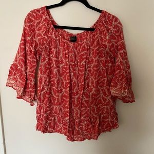 Anthropologie NAT red boho top L